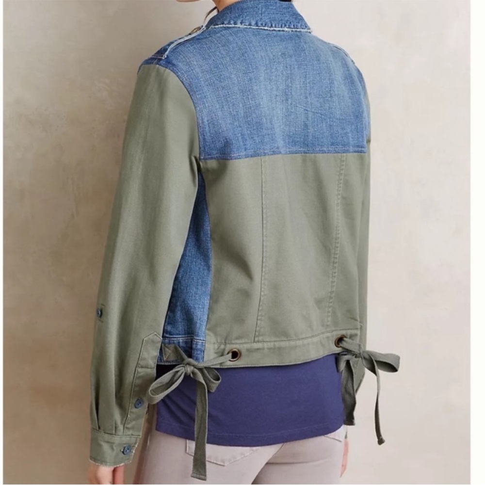 ANTHROPOLOGIE | PILCRO AND THE LETTERPRESS Colorblock Denim Jacket Medium - Picture 3 of 12